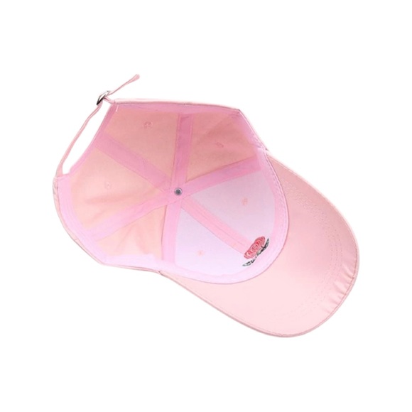 Women Men Rose Embroidered Cotton Adjustable Floral Dad Hat Baseball Cap Pink - Picture 5 of 9